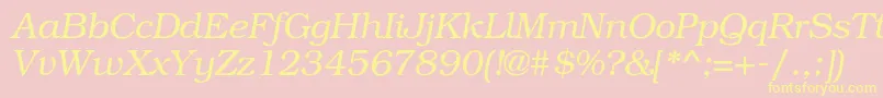 BookmancItalic Font – Yellow Fonts on Pink Background