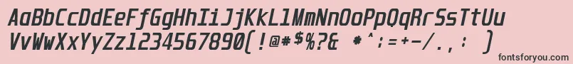 Police UnispaceBoldItalic – polices noires sur fond rose