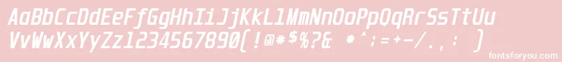 UnispaceBoldItalic Font – White Fonts on Pink Background