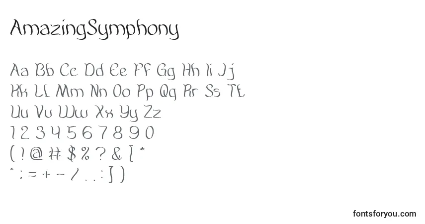 AmazingSymphony-fontti – aakkoset, numerot, erikoismerkit