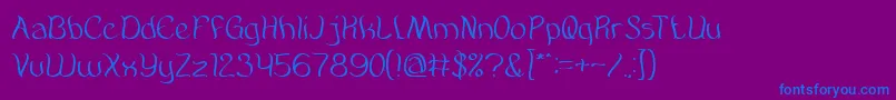 フォントAmazingSymphony – 紫色の背景に青い文字