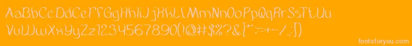フォントAmazingSymphony – オレンジの背景にピンクのフォント