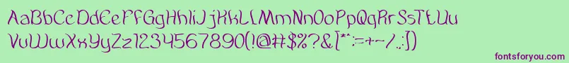 Шрифт AmazingSymphony – фиолетовые шрифты на зелёном фоне