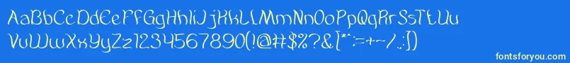AmazingSymphony Font – Yellow Fonts on Blue Background