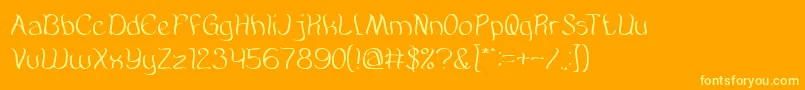 フォントAmazingSymphony – オレンジの背景に黄色の文字