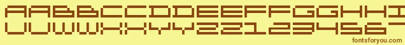DsOlympix Font – Brown Fonts on Yellow Background