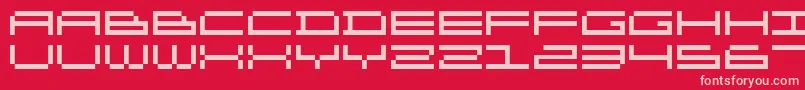 DsOlympix Font – Pink Fonts on Red Background