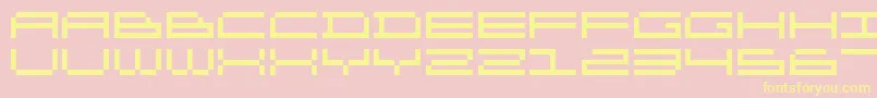 DsOlympix-Schriftart – Gelbe Schriften auf rosa Hintergrund