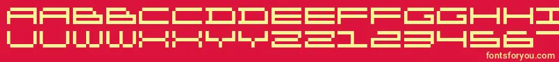 DsOlympix Font – Yellow Fonts on Red Background