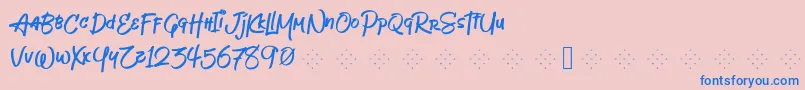 Jeboyfree Font – Blue Fonts on Pink Background