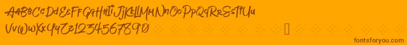 Jeboyfree-Schriftart – Braune Schriften auf orangefarbenem Hintergrund