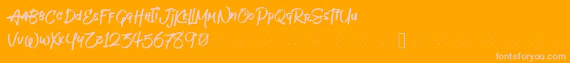 Jeboyfree-Schriftart – Rosa Schriften auf orangefarbenem Hintergrund