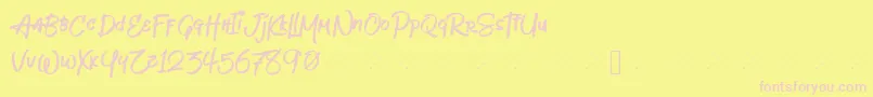 Czcionka Jeboyfree – różowe czcionki na żółtym tle