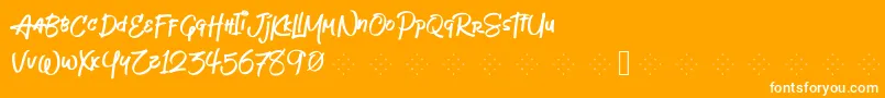 Jeboyfree-Schriftart – Weiße Schriften auf orangefarbenem Hintergrund