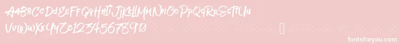 Fonte Jeboyfree – fontes brancas em um fundo rosa