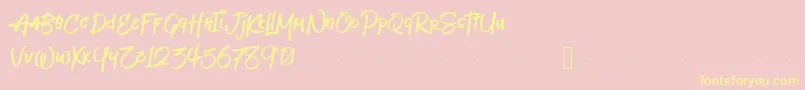 Fonte Jeboyfree – fontes amarelas em um fundo rosa