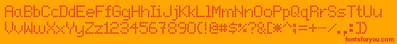 Czcionka OnlyWhenIDoFonts – czerwone czcionki na pomarańczowym tle