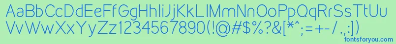 KirvyLight Font – Blue Fonts on Green Background