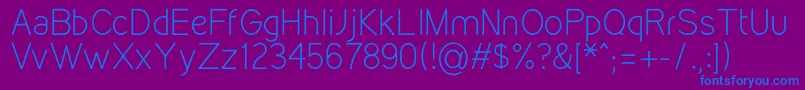 KirvyLight Font – Blue Fonts on Purple Background