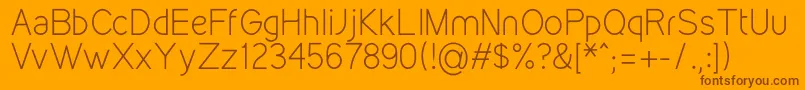 KirvyLight Font – Brown Fonts on Orange Background