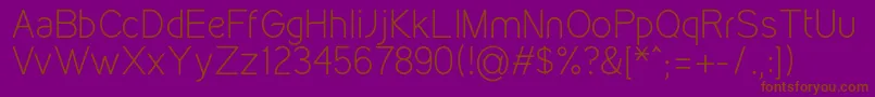 KirvyLight Font – Brown Fonts on Purple Background