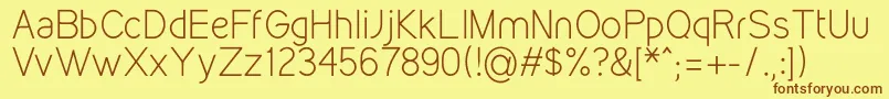 KirvyLight Font – Brown Fonts on Yellow Background
