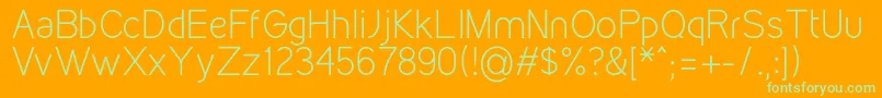 KirvyLight Font – Green Fonts on Orange Background