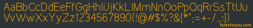 KirvyLight Font – Orange Fonts on Black Background