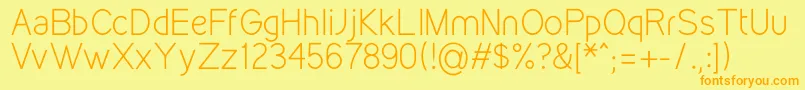 KirvyLight Font – Orange Fonts on Yellow Background