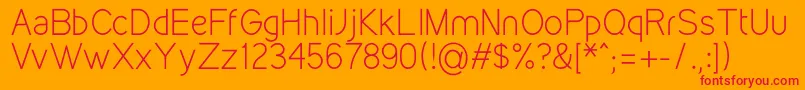 KirvyLight Font – Red Fonts on Orange Background