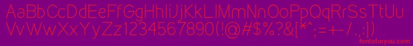KirvyLight Font – Red Fonts on Purple Background