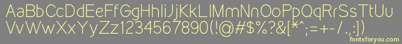 KirvyLight Font – Yellow Fonts on Gray Background