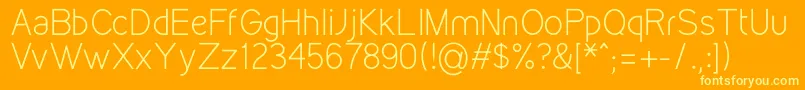 KirvyLight Font – Yellow Fonts on Orange Background