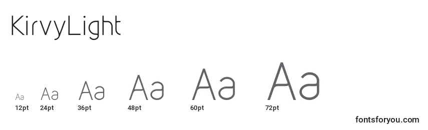 KirvyLight Font Sizes