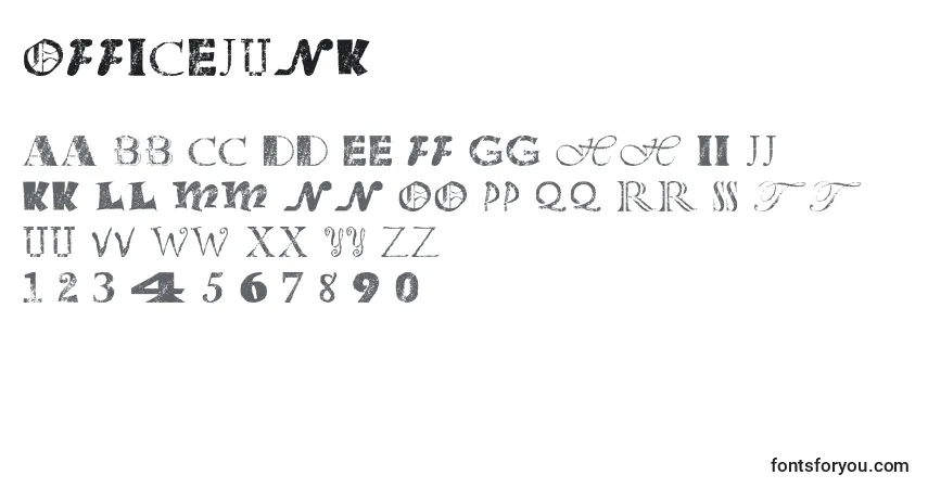Czcionka Officejunk – alfabet, cyfry, specjalne znaki