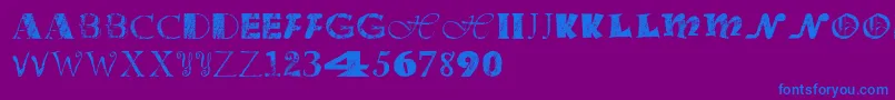 Officejunk Font – Blue Fonts on Purple Background