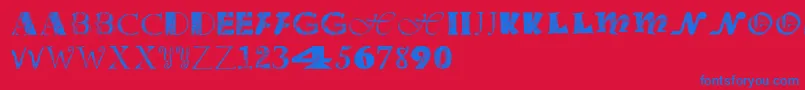 Police Officejunk – polices bleues sur fond rouge