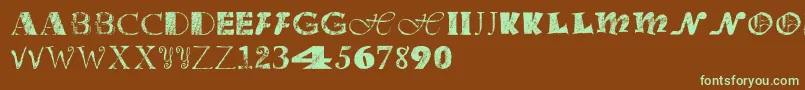 Officejunk Font – Green Fonts on Brown Background