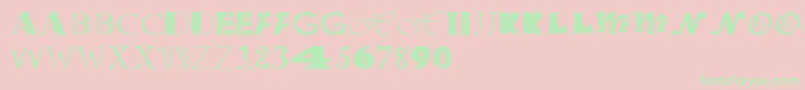 Officejunk Font – Green Fonts on Pink Background