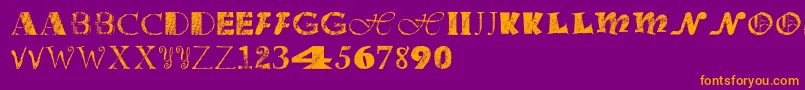 Officejunk Font – Orange Fonts on Purple Background