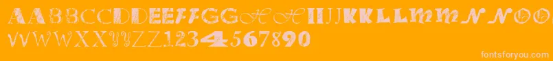 Officejunk Font – Pink Fonts on Orange Background