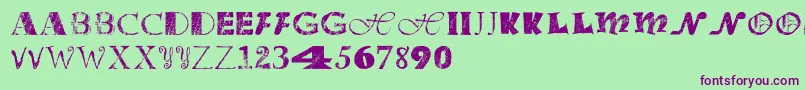 Officejunk Font – Purple Fonts on Green Background
