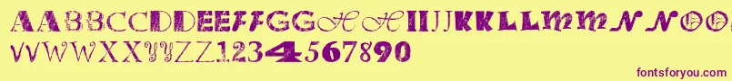 Officejunk Font – Purple Fonts on Yellow Background
