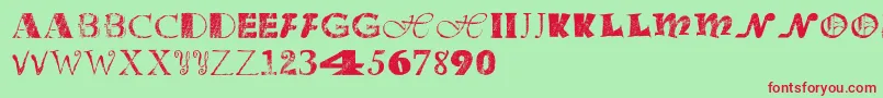 Officejunk Font – Red Fonts on Green Background