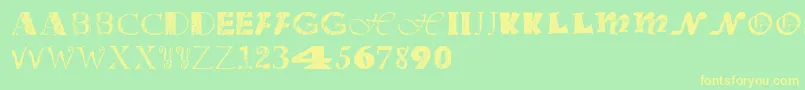 Officejunk Font – Yellow Fonts on Green Background