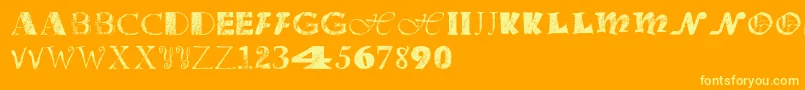 Officejunk Font – Yellow Fonts on Orange Background