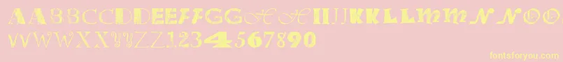 Officejunk Font – Yellow Fonts on Pink Background