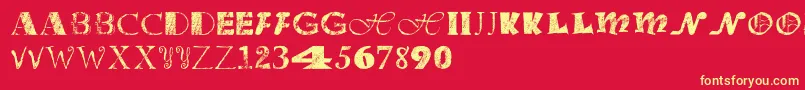 Officejunk Font – Yellow Fonts on Red Background