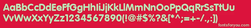 VagRoundedLtBold Font – Green Fonts on Red Background