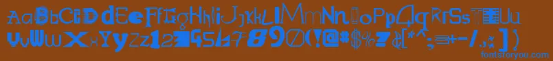 Шрифт Labmix – синие шрифты на коричневом фоне